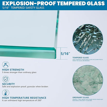 Bathroom Shower Glass Door, 5/16" Thick Clear Tempered Glass Door - Image 6