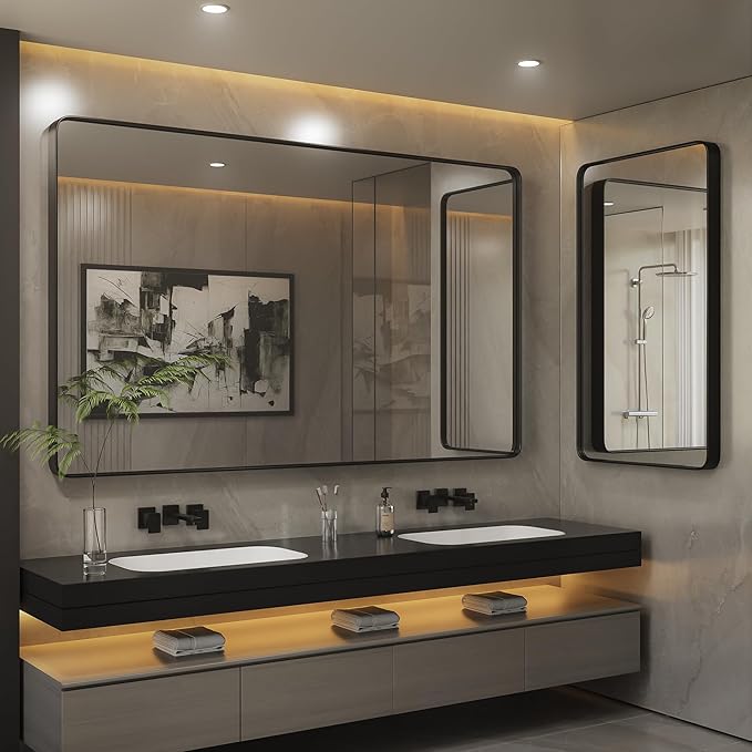ISKM 60x30 Inch Black Framed Mirrors - Image 6
