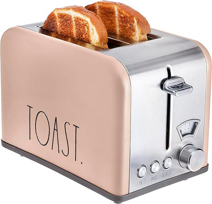 Rae Dunn Toaster, Stainless Steel 2 Slice Square Toaster, Wide Slot by RaeDunn