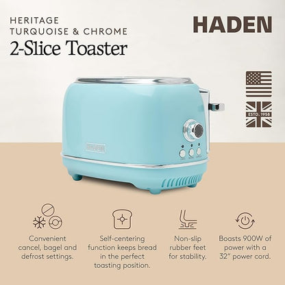 Haden Heritage 2 Slice Wide Slot Stainless Steel Toaster - Image 2