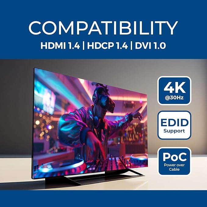 OREI 4K HDMI over Ethernet Extender Over CAT5/CAT6/CAT7, - Image 4