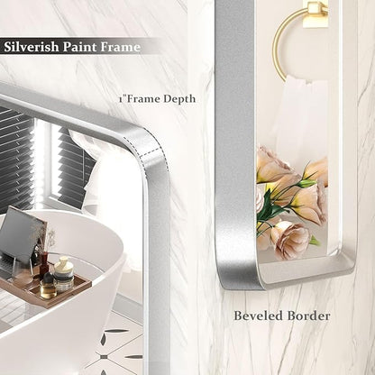 60x36 Silver Mirror for Bathroom, Large Silver Vanity Mirror for Wall, Large - Image 2