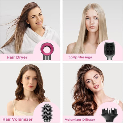 IG INGLAM 4 in 1 Hot Air Brush, Negative Ion Detachable Hair Styler & Volumizer - Image 2