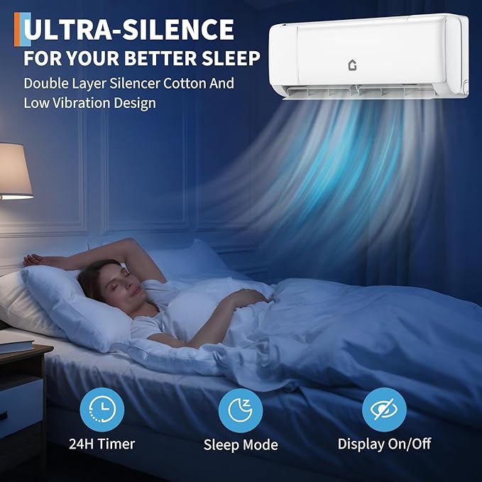 12000BTU Mini Split Air Conditioner& Heater, 21 SEER2 230V Wall-Mounted - Image 7