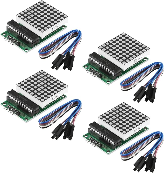 ACEIRMC 4pcs MAX7219 Dot Matrix Display Module Single-Chip Control LED Module by ACEIRMC