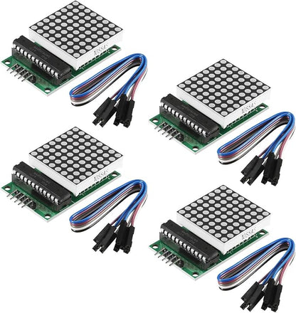 ACEIRMC 4pcs MAX7219 Dot Matrix Display Module Single-Chip Control LED Module by ACEIRMC