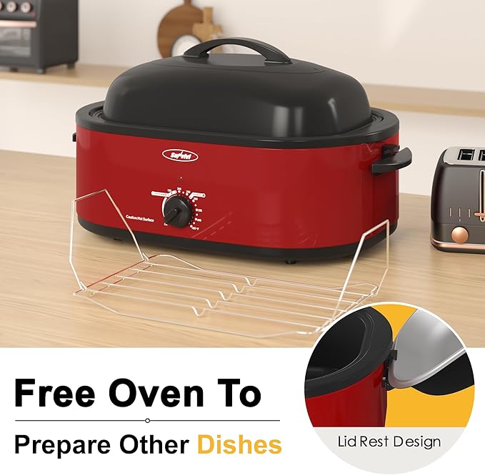 Sunvivi Roaster Oven with Self-Basting Lid, 18 Quart Electric Roaster with - Image 3
