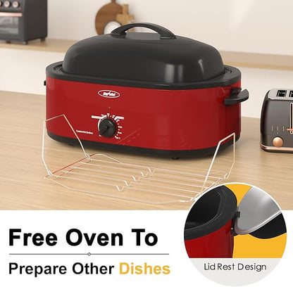 Sunvivi Roaster Oven with Self-Basting Lid, 18 Quart Electric Roaster with - Image 3