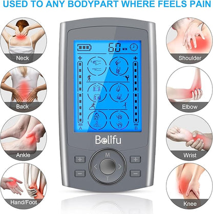 Belifu Dual Channel TENS EMS Unit 24 Modes Muscle Stimulator - Image 2