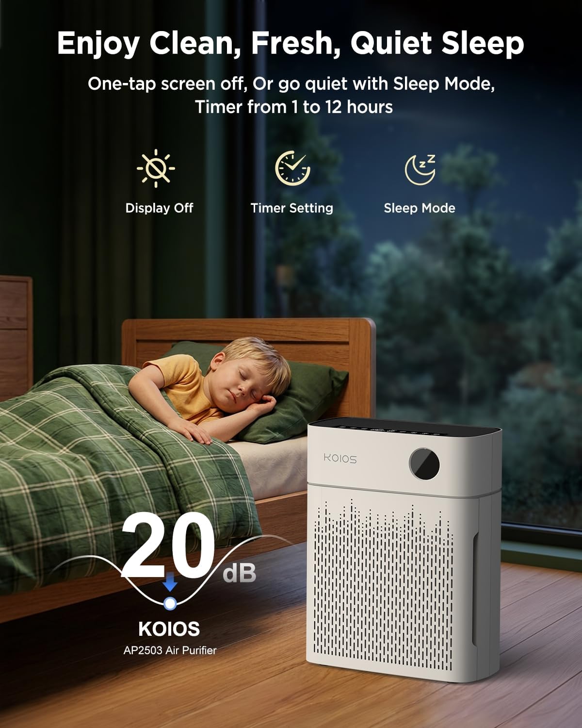 koios h13 true hepa air purifier for home, package contents