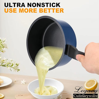 Nonstick Sauce Pan with Lid, 1.5QT small pot, PFOA Free, Kitchen Pots Induction - Image 3