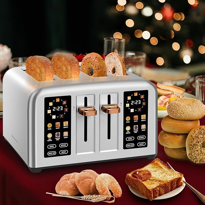 SEEDEEM Toaster 4 Slice, Stainless Steel, Touch Screen - Image 3