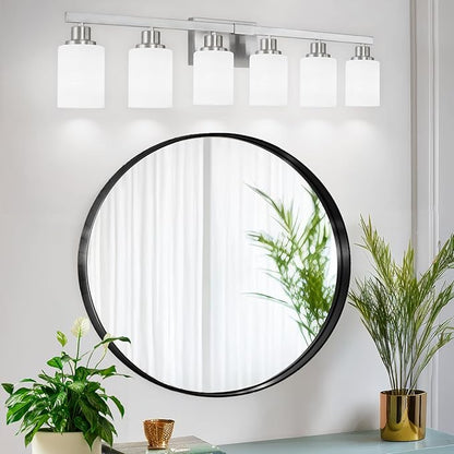 DIKAIDA 38" Bathroom Vanity Light, 6-Light Nickel Vanity Lights - Image 2
