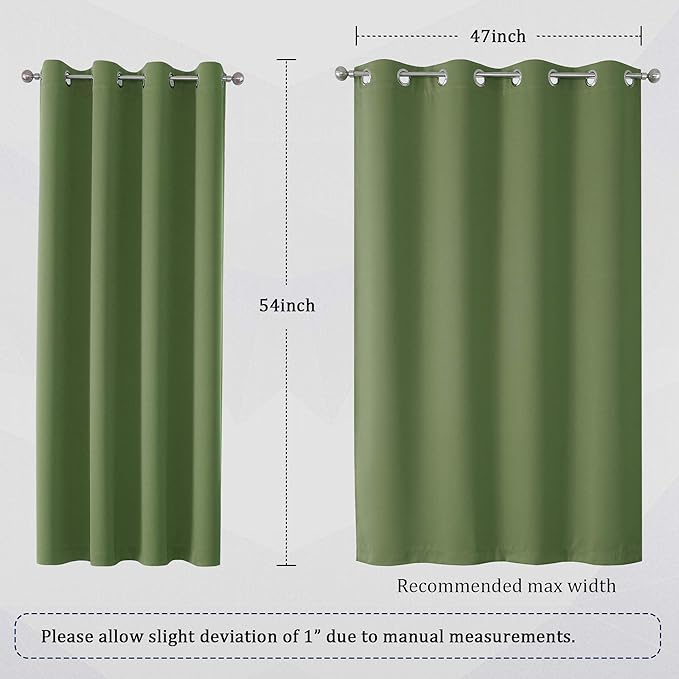 DUALIFE Sage Green Solid Curtains - Image 6