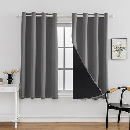 Anytime 100% Blackout Curtain 2 Panels Set, Thermal Insulated Window Drapes by Anytime