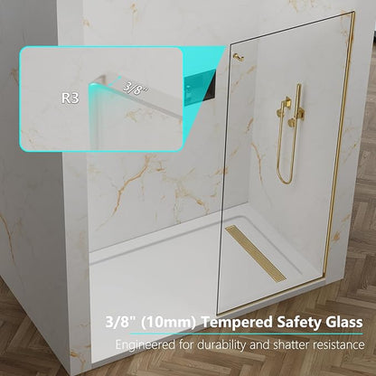 Shower Screen, 3/8" Tempered Glass, Shower Wall Panels, Fix Shower Glass Screen - Image 5