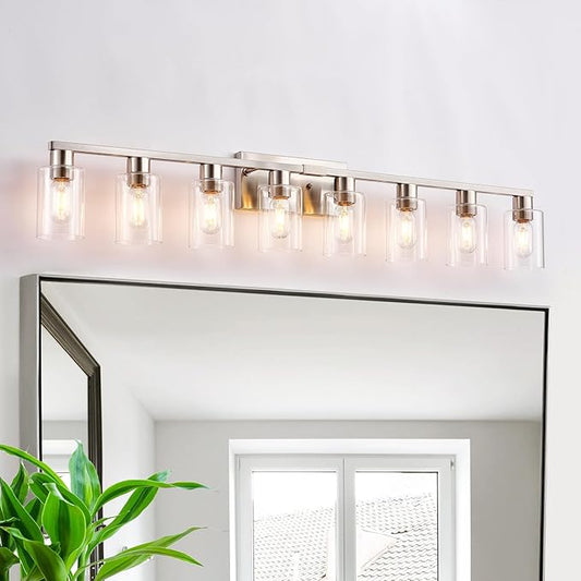 8 Light Bathroom Vanity Light, Large Brushed Nickel Vanity Lights Fixtures by HDASICBathroomVanityLightsDifferentcolorsanddifferentsizesofbathroomvanitylightsforyoutochoosefrom