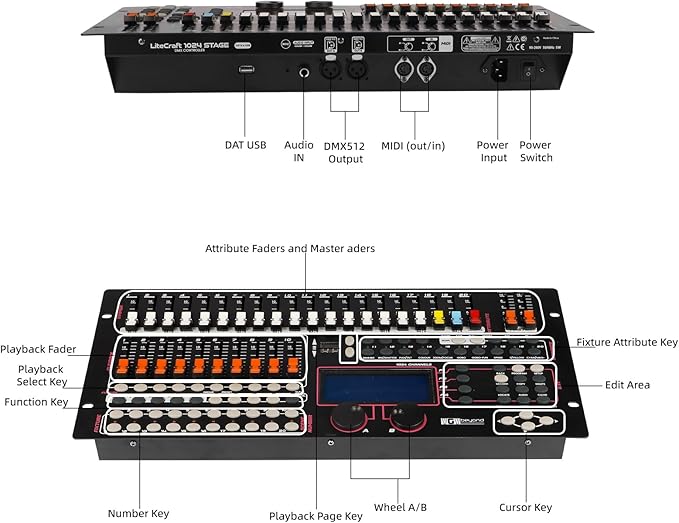 Ygybeyond DMX 1024Controller, 1024 channel Controller, Stage Lighting Equipment - Image 2