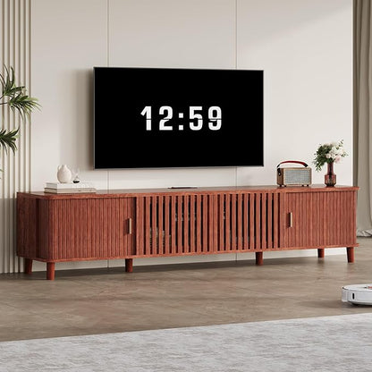 UPOSOJA TV Stand with Fluted Sliding Doors & Adjustable Shelves, Charging by UPOSOJAWishesYouaNiceDay