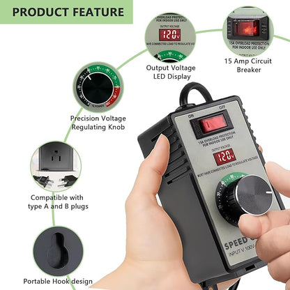 Cdmall AC Motor Speed Controller 120V 15A Max - Image 3