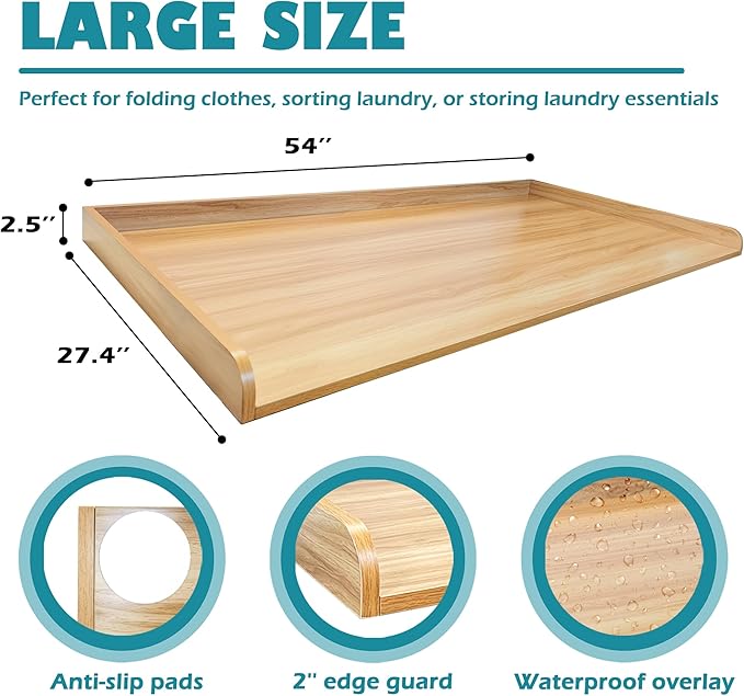 Royxen Laundry Countertop Solid Wood, Countertop - Image 3