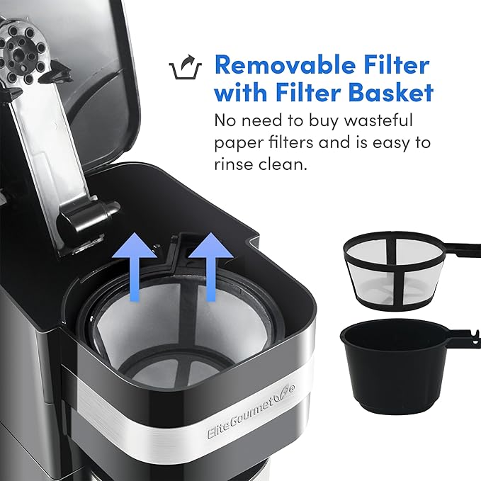 Elite Gourmet EHC113 Personal Single-Serve Compact Coffee Maker Brewer Includes - Image 2