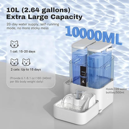 DailyFresh Cat Water Fountain 10L/338 oz Self Refilling, Pet Drinking Fountains - Image 3