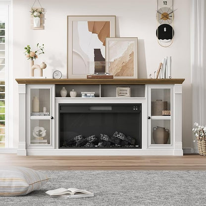 Farmhouse Fireplace TV Stand Up to 80" TVs, Media Console - Image 7