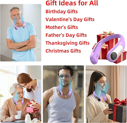 Portable Neck Fan, Personal Wearable Bladeless Fan, LED Display, 6000mAh USB - Image 6