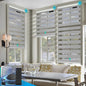 DENFOON Motorized Zebra Blinds, Solar Powered Dual Layer Automatic Shades by DENFOON