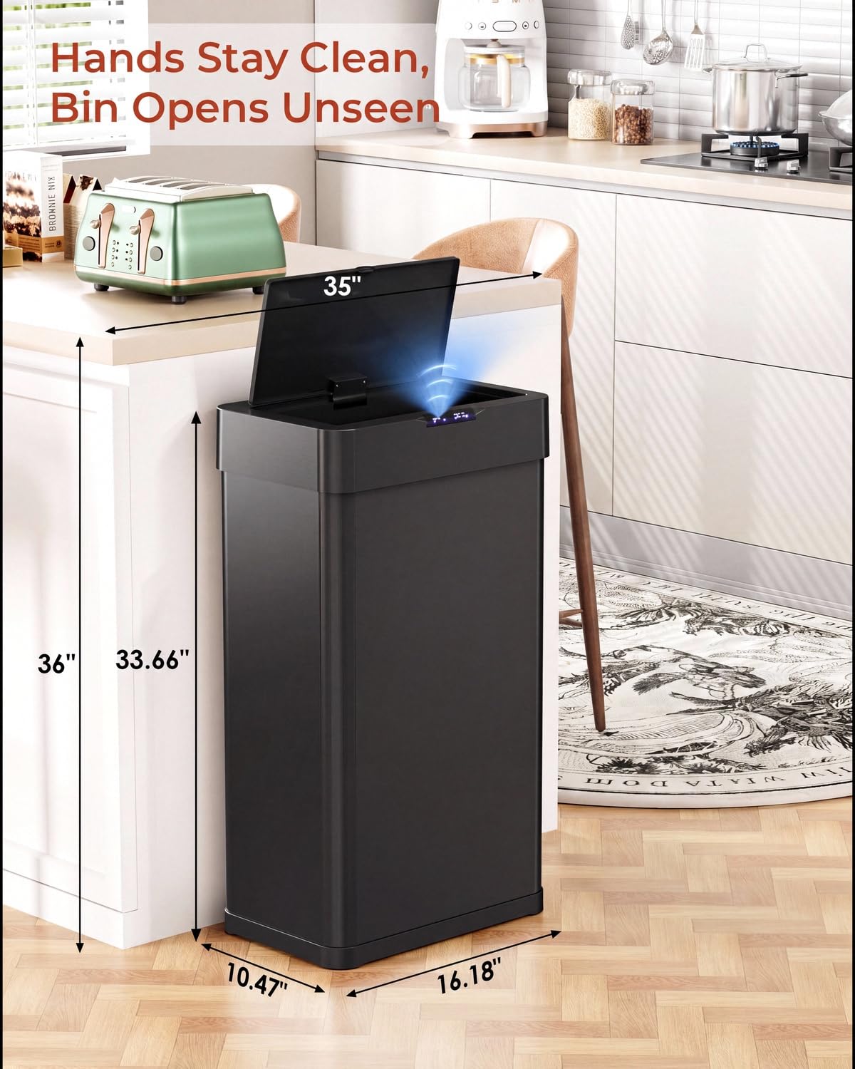TLSUNNY 21.1 Gallon Motion Sensor Trash Can,Touchless Automatic Garbage Can