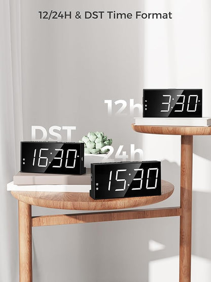 PPLEE Alarm Clock for Bedroom, 2 Alarms Loud LED Big Display Plug in Simple - Image 8