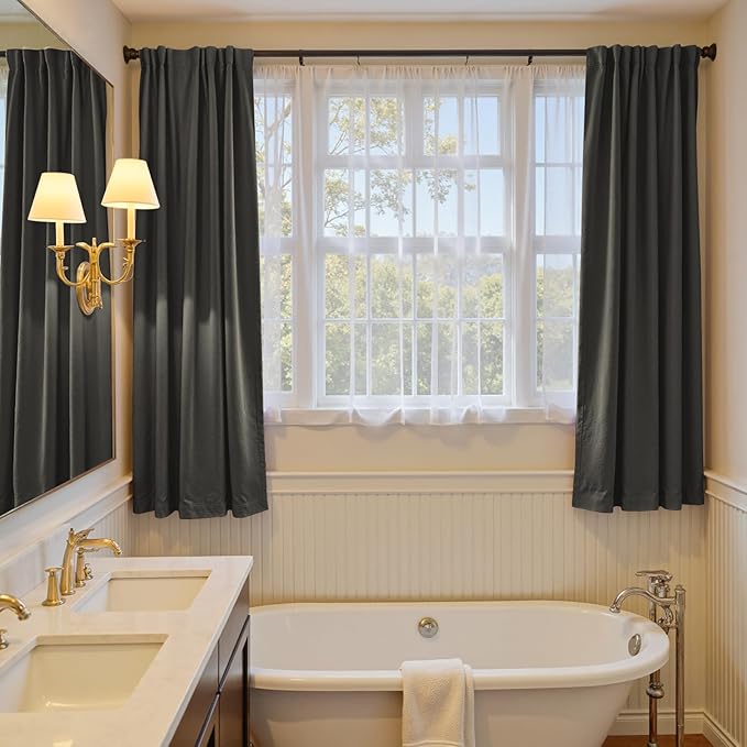 Lazzzy Velvet Blackout Curtains Thermal Insulated Room Window Drapes Super Soft - Image 6