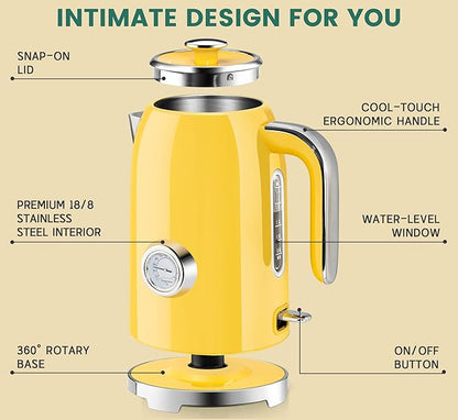 SUSTEAS Electric Kettle - 57oz Hot Tea Kettle Water Boiler - Image 2