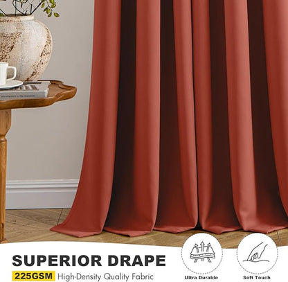 MIULEE Burnt Orange Blackout Curtains - Image 5