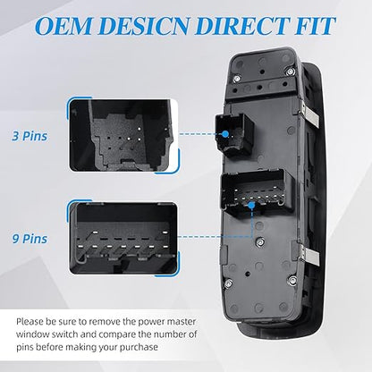 WUANGKI Power Window Master Control Switch | Front Driver Side | 9+3 Pins | - Image 4