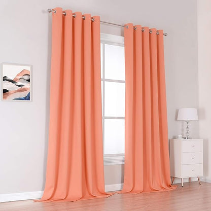 DUALIFE Extra Long 108 Inch Blackout Curtains Solid Grommet Thermal Insulated - Image 2