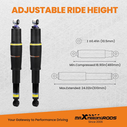 maxpeedingrods pair rear air suspension shocks + air, close-up detail