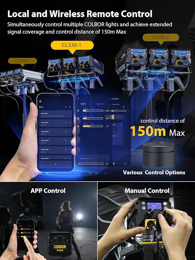 Video Light, COLBOR CL330 Lite 330W Continuous Lighting 2700-6500K Bi-Color - Image 8