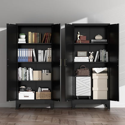 COFaR Black Farmhouse Storage Kitchen Pantry Cabinet - Image 8