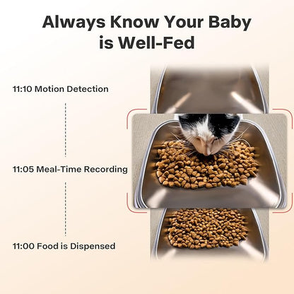 Automatic Cat Feeder with Camera, 5G WiFi Automatic Dog Feeder, 7L Cat Food - Image 3