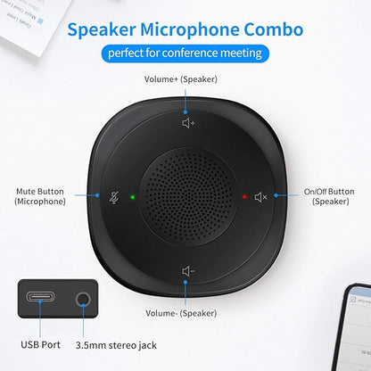 USB Speakerphone Microphone, Conference Speaker Omnidirectional Computer Mic - Image 3