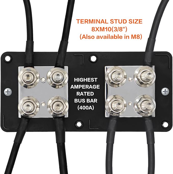 AMOMD 400A Bus Bar 8 M10 Terminal Studs Modular Design Tin Plated Copper - Image 5
