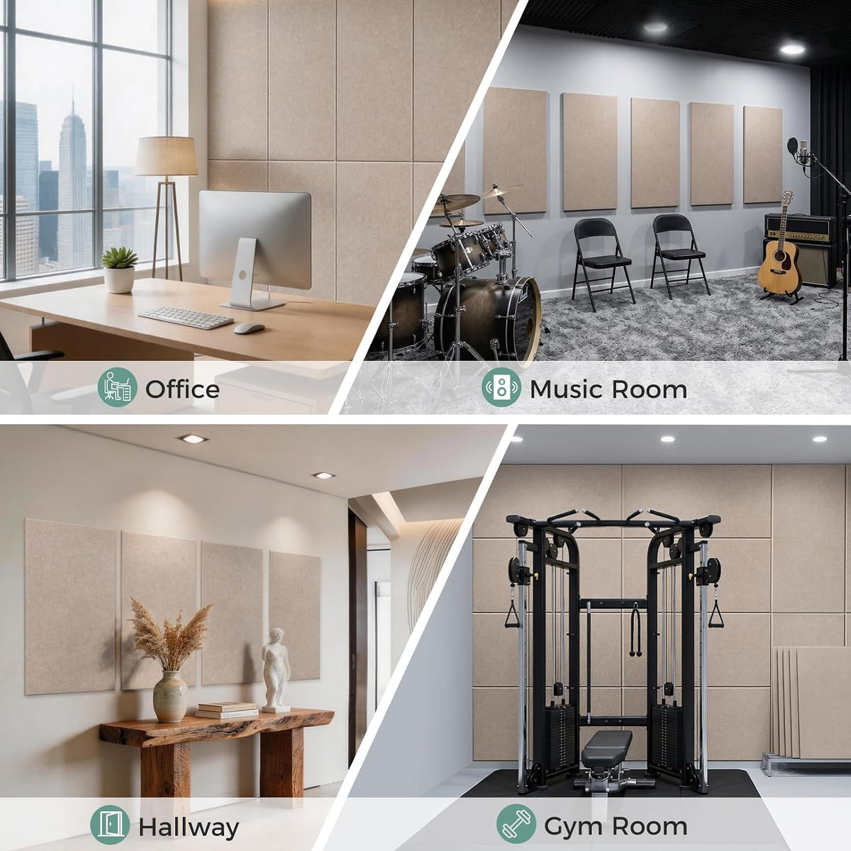 TO-TH Sound Proof Panels for Walls Thickened Acoustic Panel 2 Pack, Camel