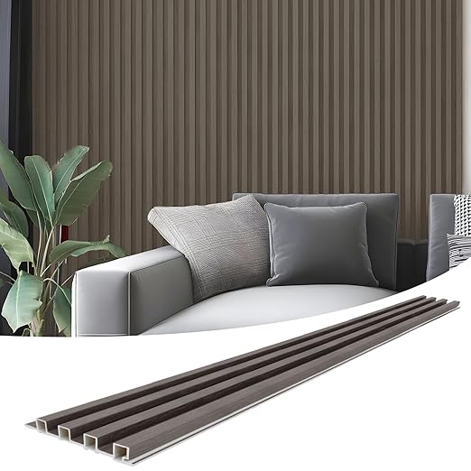 Art3d 8-Pack 96 x 6in. WPC Acoustic Slat Wall Panel by Art3d