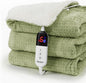 Heated Blanket Electric Blanket Full Waffle, 72x84 Inches Sherpa Fleece Fast by blunique