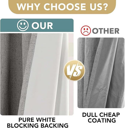 H.VERSAILTEX Linen Curtains 100% Blackout Curtains - Image 3