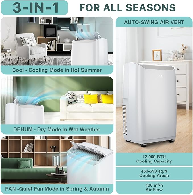 Portable Air Conditioners, 12000 BTU Portable AC Unit - Image 4