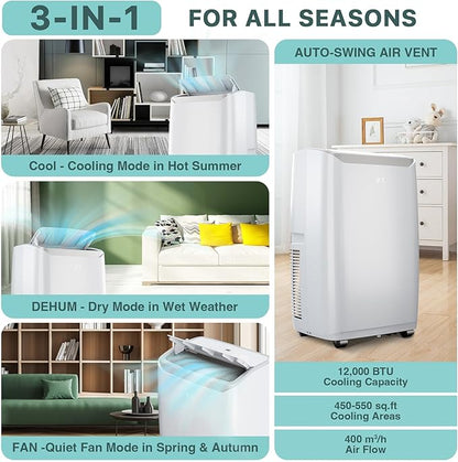 Portable Air Conditioners, 12000 BTU Portable AC Unit - Image 4