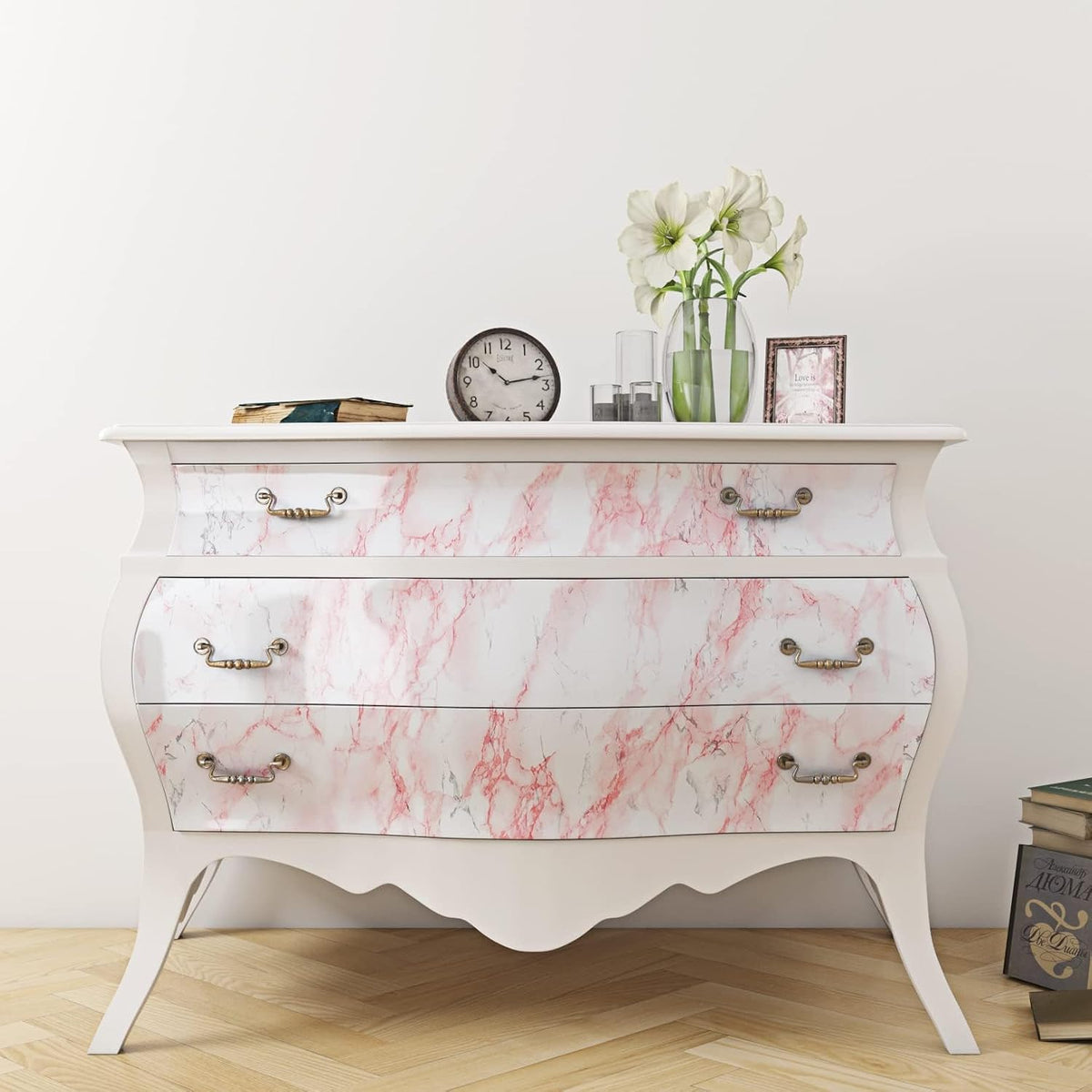Livelynine 24x197 Marble Contact Paper Peel and Stick Countertops Waterproof Hot Pink Marble Wallpaper for Walls Bedroom Shower Bathroom Wall Paper Decor Kitchen Vinyl Wrap Shelves Counter Desk Cover